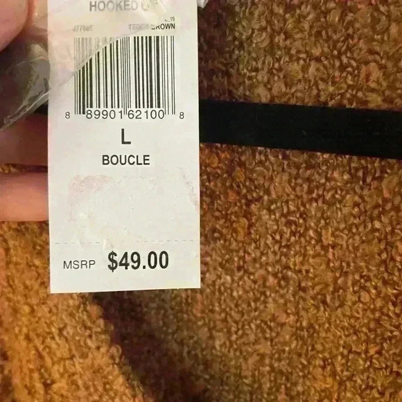 Hooked up NWT Juniors' Textured Button-Front Cardigan Brown Size Large - Picture 5 of 5